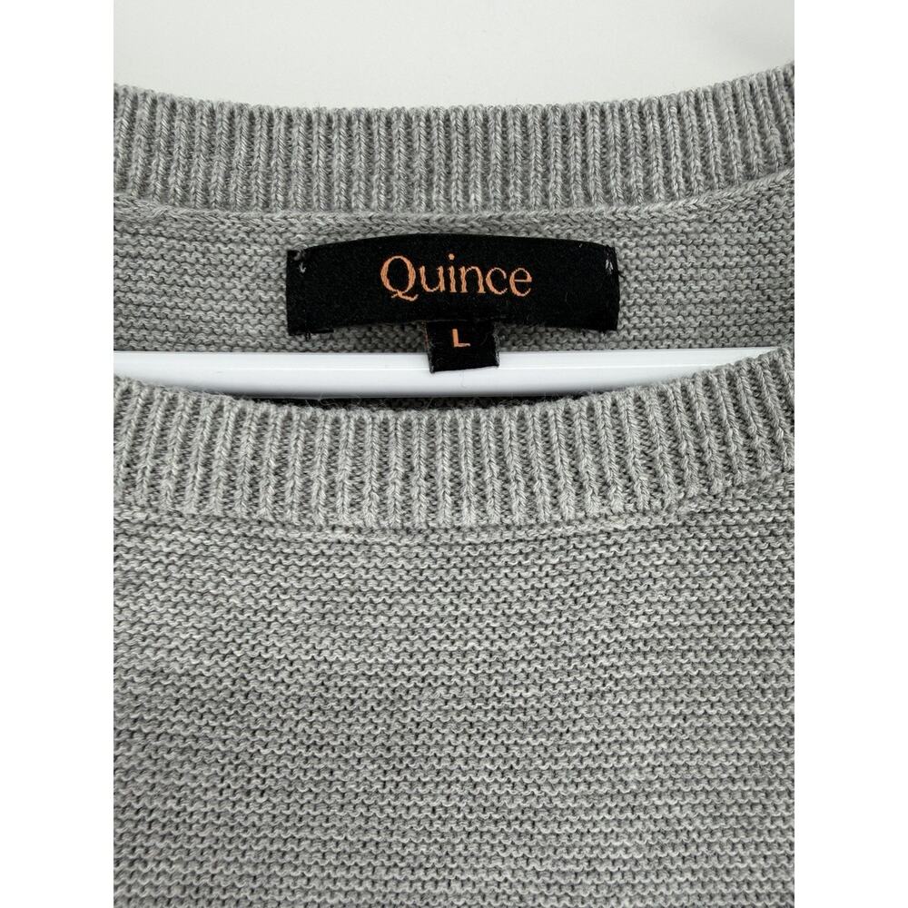 Quince Womens Lightweight Cotton Cashmere Link Stitch Dolman Sweater Size Large - Picture 3 of 7